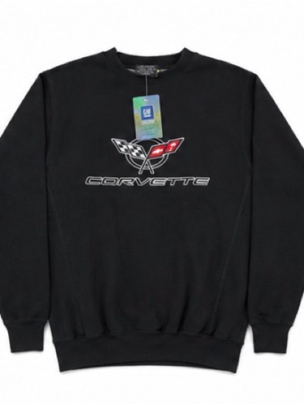 Steve & Barry's Black Crewneck Sweatshirt with Corvette Logo - Picture 4 of 5